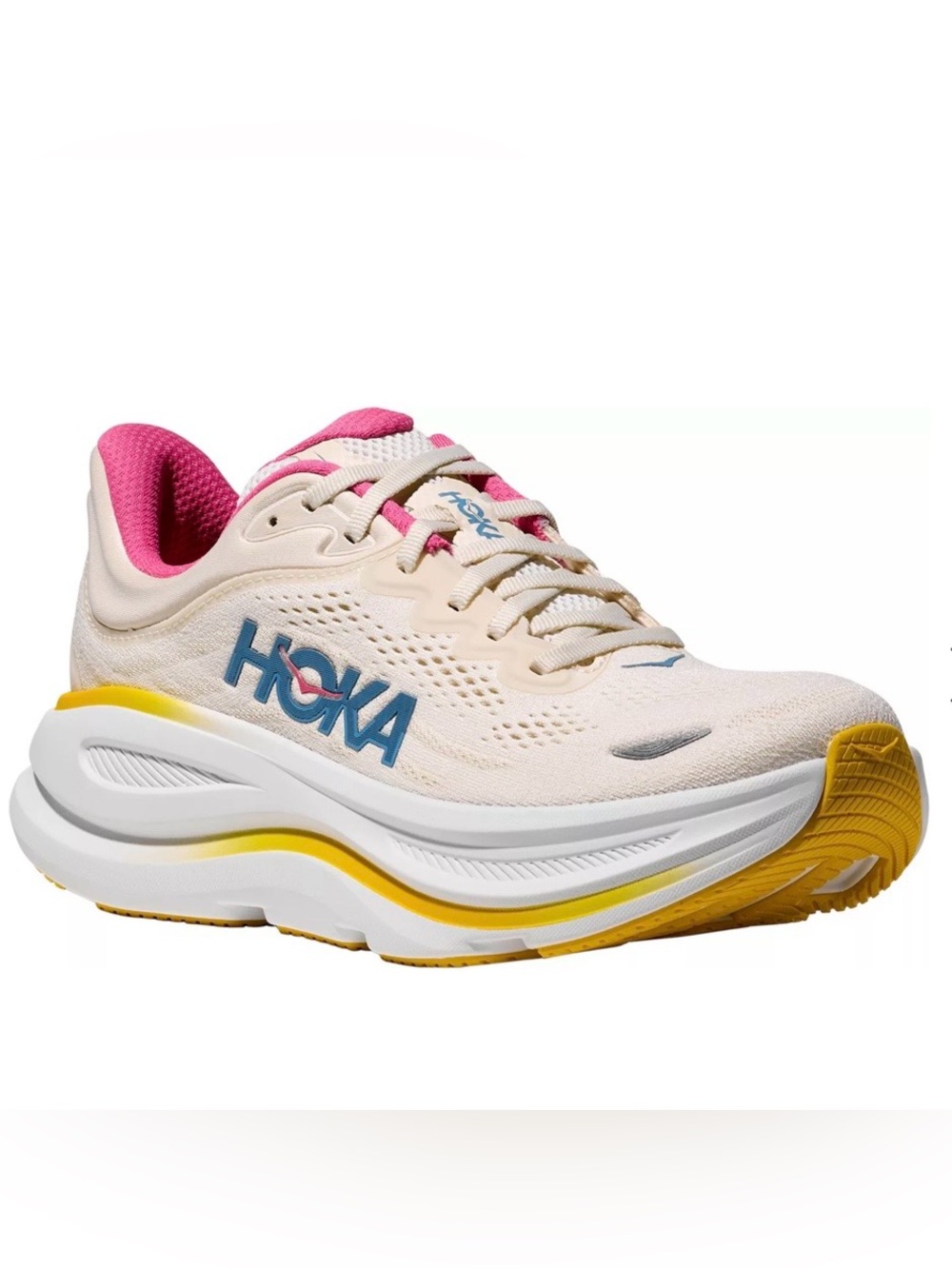 Hoka Bondi 9 Alabaster and Birch Running Shoes